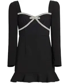 Self-Portrait Women's Diamante Bow Mini Dress