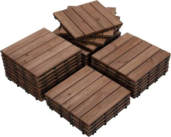 Yaheetech Wood Flooring Tiles Patio Garden