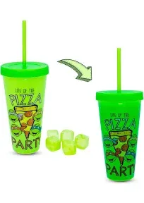 Teenage Mutant Ninja Turtles &#034;Pizza Party&#034; Color-Changing Plastic Tumbler, 24 oz