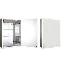 Whitehaus Medicinehaus Recessed Single Mirrored Door Medicine Cabinet with Outlet WHLUN7055-IR