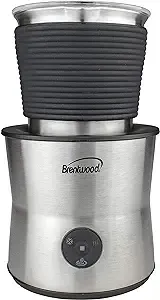 Brentwood GA-402S Cordless Electric Milk Frother, Warmer, and Hot Chocolate Maker, 300 milliliter Capacity, Stainless Steel