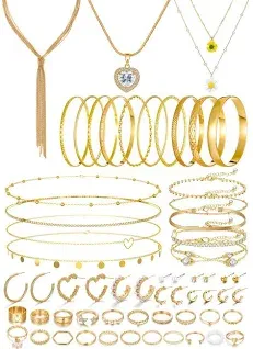 IFKM Women's Girls' Gold Plated Jewelry Set