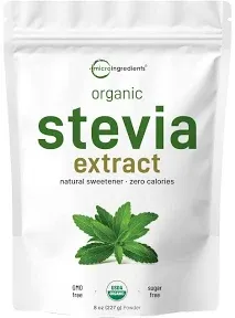 Micro Ingredients Pure Organic Stevia Powder Highest Grade Stevia Green Leaf Extract Reb-A