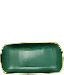 Metallic Glass Fawn Rectangular Tray