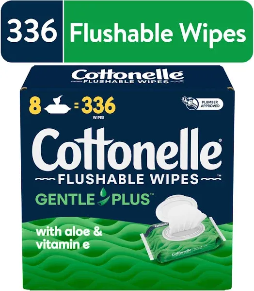 Cottonelle Gentleplus With Aloe & E Flushable Wipes