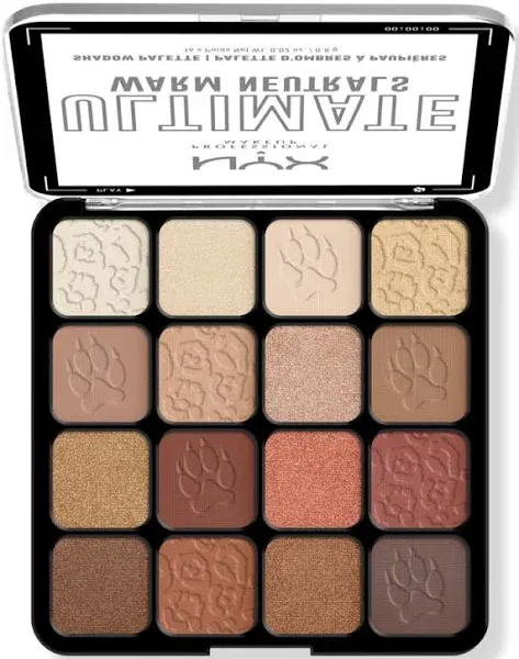 Nyx Ultimate Shadow Palette Warm Neutrals 16 Shades 2 Pack 0.32Oz Total