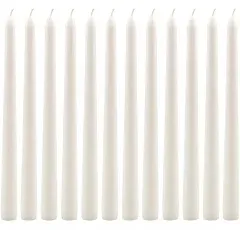 Scented Sophistication<wbr/>: Hand Poured White Taper Candles - Set of 12 Long Burning