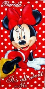 Disney Minnie Mouse It&#039;s all about me Velour Towel 28x58 Beach BathTowel 