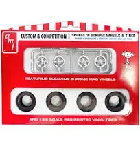 AMT PPO31/24 CUSTOM &amp; COMPETITION SPOKES ‘N STRIPES WHEELS &amp; TIRES-NIB-1/25 SCAL