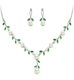 Wedure Women's Floral Vine Filigree Necklace Earrings Set