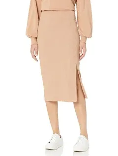 The Drop Women's Veronique High-Waist Slit Skirt