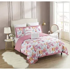 Sweet Home Collection Melrose 7 Piece Floral Comforter Set