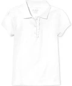 The Children's Place Girls' Short Sleeve Ruffle Pique Polo