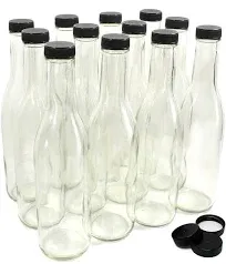 nicebottles Clear Glass Woozy Bottles 12 oz - Case of 12