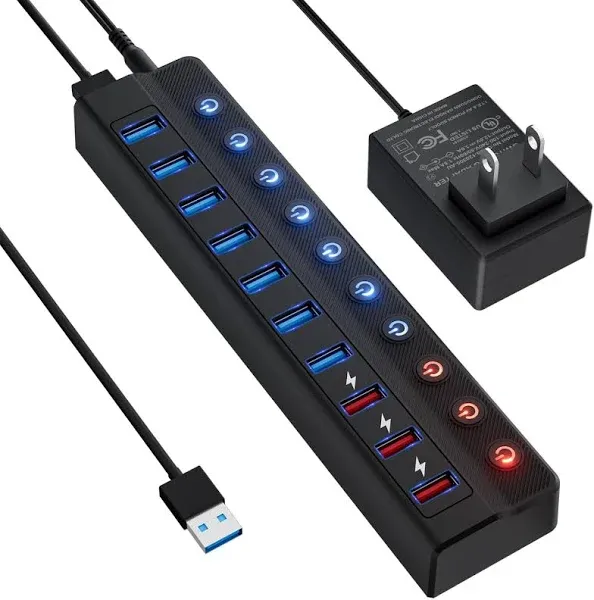 Powered 10-Port USB Hub