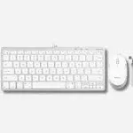 Macally Compact Aluminum USB Keyboard and Quiet Click Mouse Combo Set White, Mice & Sets, Desktop, Interface USB A, Mac OS Windows, Optical,