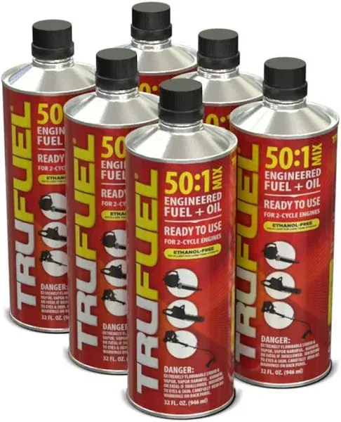 TruFuel 32 Oz. 50:1 Ethanol-Free Small Engine Fuel &amp; Oil Pre-Mix Pack of 6