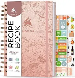 Clever Fox Recipe Book Spiral – Make Your Own Family Cookbook – Blank Recipe Notebook Organizer – Empty Cooking Journal to Write in Recipes – Medium Size, 6.3”x8.3”, Hardcover (Amber Yellow)