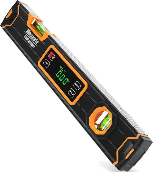 Mecurate Digital Level 15.7'' with LCD Display, 360° Angle Magnetic Digital Torpedo Level, Vertical & Horizontal Spirit Bubble Protractor for Construction Carpenter Craftsman Home Professional