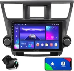 for Toyota Highlander Touch Screen Radio - Built in Wired Wireless CarPlay Android Auto,10.2''Touchscreen Car Stereo Bluetooth Car Radio Receiver w/GPS Audio WiFi Backup Camera(3G+32G,2009-2013)