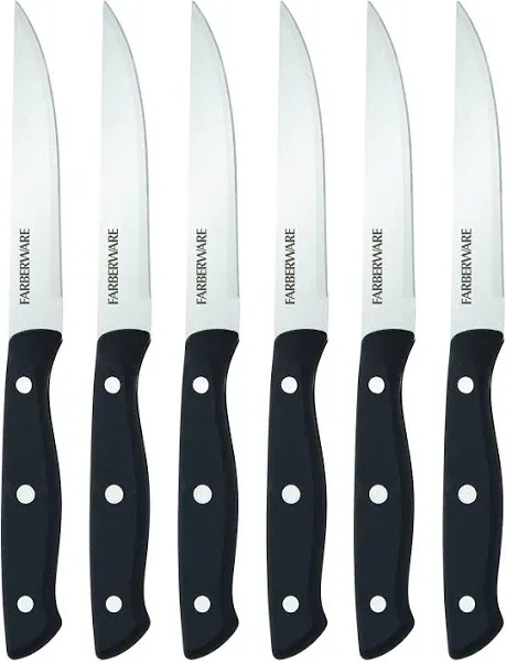 Farberware 6-Piece Stamped Triple Rivet Steak Knives