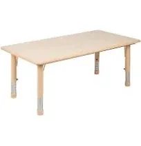 Flash Furniture 23.625" W x 47.25" L Rectangular Natural Plastic Height Adjustable Activity Table