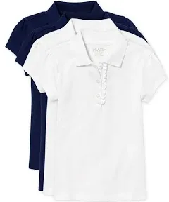 The Children's Place Girls Short Sleeve Ruffle Pique Polo Multipack