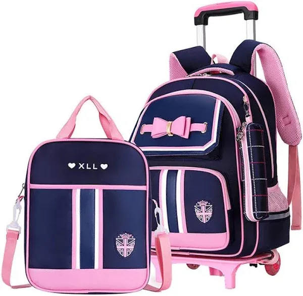 MITOWERMI Girls' Cute Rolling Backpack