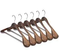 Nature Smile Luxury Wooden Suit Hangers 6 Pack | adamsbargainshop.com