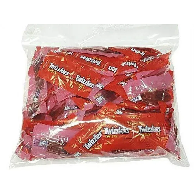 Twizzlers Twists Strawberry Flavored Wrapped Candy 2 Pound Bag - Individually ...