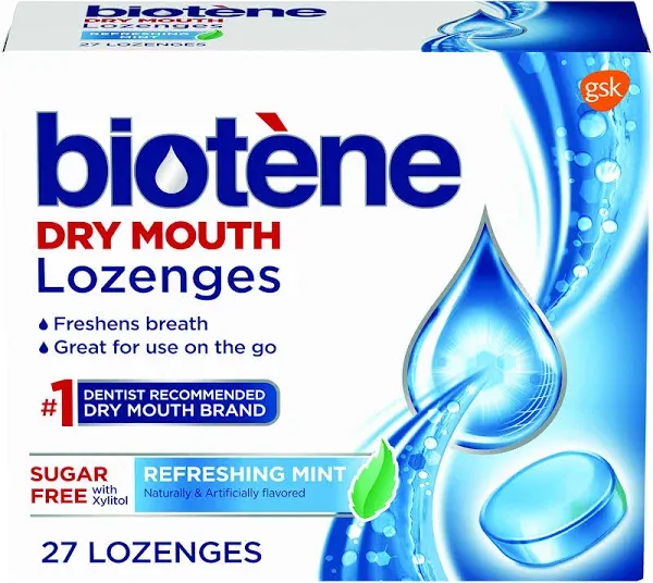 Biotene Lozenges, Sugar Free, with Xylitol, Dry Mouth, Refreshing Mint - 27 lozenges