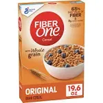 General Mills Fiber One Original Whole Grain Cereal, Bran (19.6 oz)