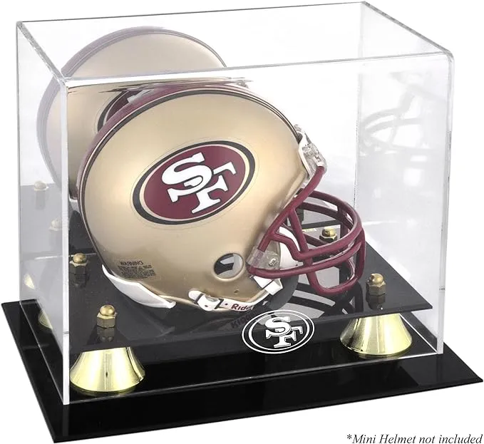 San Francisco 49ers Mini Helmet Display Case - Football Mini Helmet Free Standing Display Cases ''Case Only''