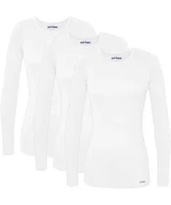 Sivvan Scrubs for Long Sleeve Comfort Underscrub Tee 3-Pack Women's