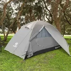 Bessport Camping Tent 1/2/3/4 Person Tent Waterproof Two Doors Backpacking Te...