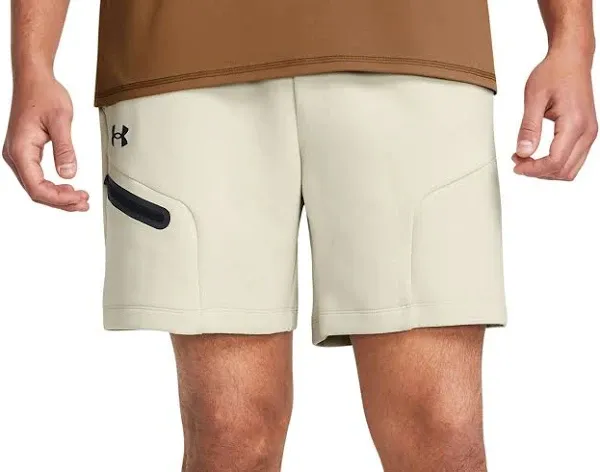 Under Armour  7&#034; Unstoppable Fleece Shorts Beige 1379809 203 $70 Size XL