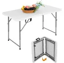 BestOffice Camping Folding 4 Foot Plastic Table