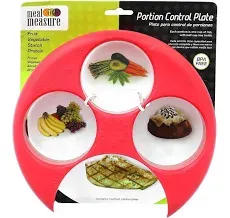 Meal Measure Portion Control Plates | Container for Weight Loss or Diet Tool B36