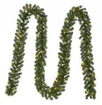 Home Accents Holiday 18 ft. Pre-Lit Kingston Indoor/Outdoor Garland Decoration with 70 Sparkling Warm Clear Lights