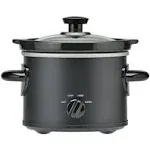 Mainstays 2 qt Slow Cooker, Matte Black Finish, Removeable Stoneware Pot, Model MS54100112165B