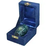 Small Keepsake Cremation Mini Urns For Human Ashes With Velvet Box, Green Tree Of Life Brass-Metal Urn, Peaceful, Love, Best Décor Gift For Condolence