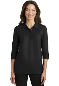 Port Authority Ladies Silk Touch 3/4-Sleeve Polo. L562