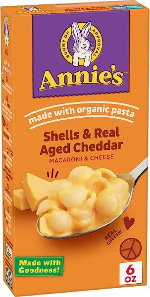 Annie's Organic Macaroni and Cheese Variety Pack Shells & White Cheddar and Shells & Real Aged Cheddar 6 oz (Pack of 12)