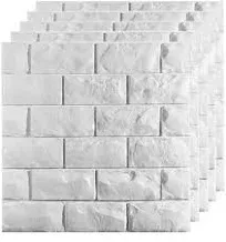 30 Pcs 3D Wall Panels, White Brick Printable 3D Wallpaper Stick and Peel, Self Adhesive Waterproof Foam Faux Brick Paneling for Bedroom, Bathroom, Kitchen, Fireplace (34.1 sq feet Coverage)