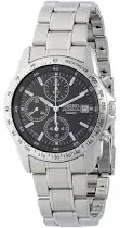 Seiko Chronograph SND363PC SND363P White Stailess Steel Quartz Men Watch NEW BOX