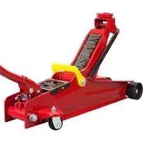 BIG RED T825051-1 Torin Hydraulic Low Profile Trolley Floor Jack with Single Piston Quick Lift Pump, 2.5 Ton (5,000 lb) Capacity - Red