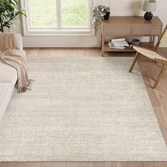 Valenrug 5x7 Area Rug - Machine Washable Rugs for Living Room, Anti Slip Area Rug, Stain Resistant Bedroom Rug (5'x7', #1-Beige)