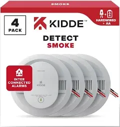 Kidde Hardwired Smoke Detector AA Battery Backup