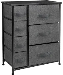 Sorbus Dresser with 7 Drawers - Chest Organizer Tower Unit with Steel Frame, Wood Top, Easy Pull Fabric Bins - Storage Furniture for Bedroom, Hallway, Closet & Office Organization