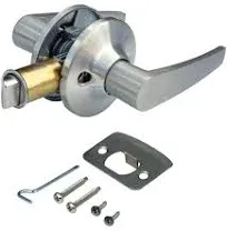 Brushed Nickel Interior Lever Passage Door Lock for Mobile Home (1)